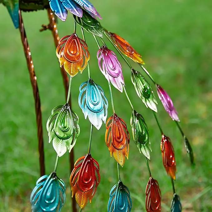 Glitzhome Metal Standing Peacock Garden Statue with Stakes Outdoor Decoration, 32" H by GreenHaven Gardens