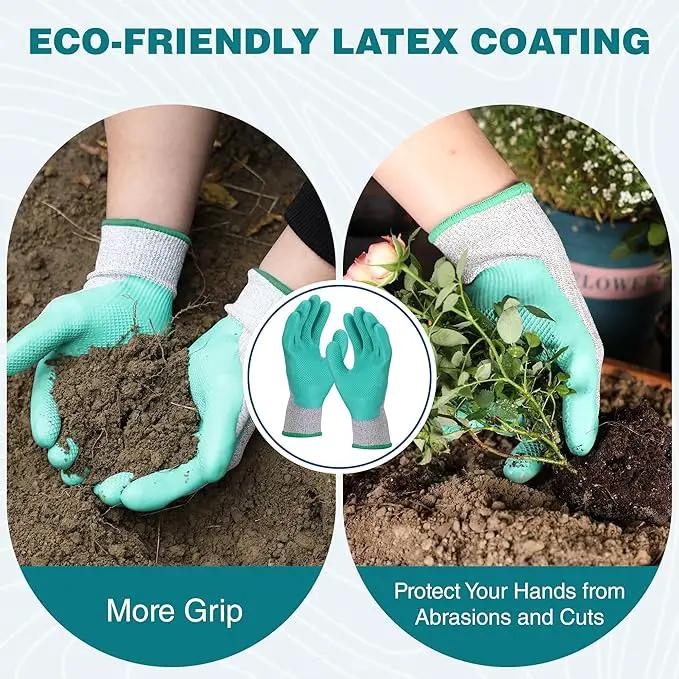 WORKPRO Aluminum Garden Tool Set, 4PCS Heavy Duty Hand Garden Tools with Box Include Trowel, Rake, Pruner, Garden Gloves, Blue Floral, Garden Gifts by GreenHaven Gardens