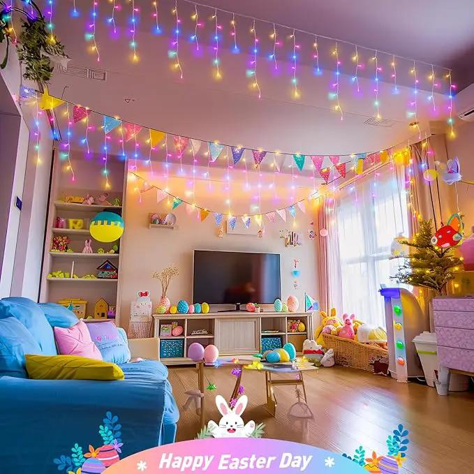 JMEXSUSS 400 LED 38.8 FT Easter Lights String Outdoor, Connectable Pastel Icicle Lights Indoor Outdoor for Easter Spring House Garden Party Decorations by GreenHaven Gardens