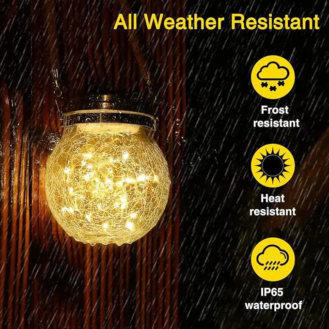 ROSHWEY 4 Pack Solar Lanterns Outdoor, 30 LED Waterproof Garden Decor Hanging Lights Decorative Backyard Decorative Lighting for Patio Pathway by GreenHaven Gardens