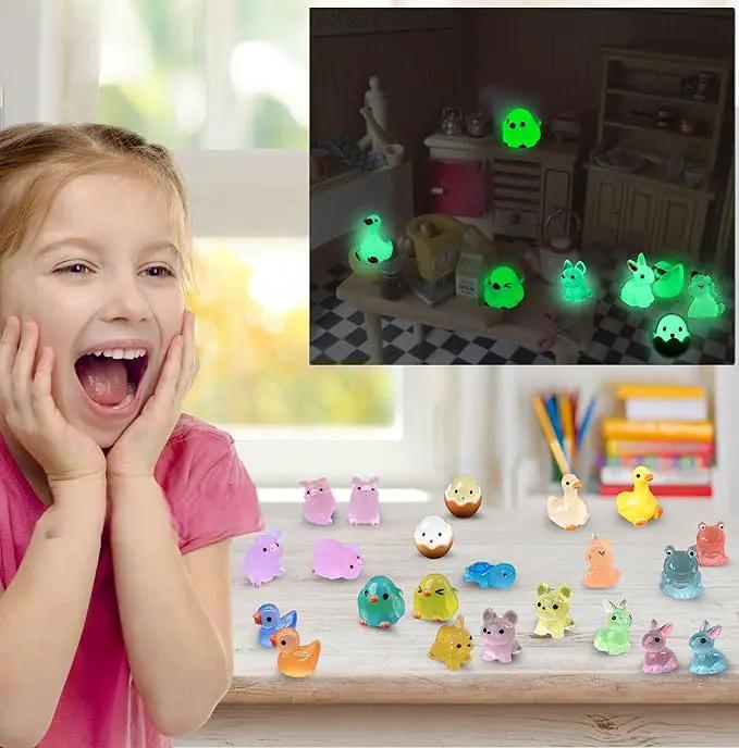 Luminous Mini Resin Animals 50 Pcs Tiny Animals to Hide Around The Office Home Mini Ducks Tiny Frogs Small Birds Little Rabbits Glow in The Dark for Crafts Fairy Garden Accessories by GreenHaven Gardens