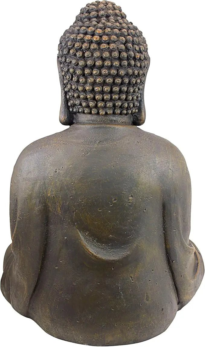Design Toscano Meditative Asian Decor Grand Temple Indoor/Outdoor Garden Statue, Medium, 25 inches tall, Cast Stone Resin, Dark Stone Finish by GreenHaven Gardens