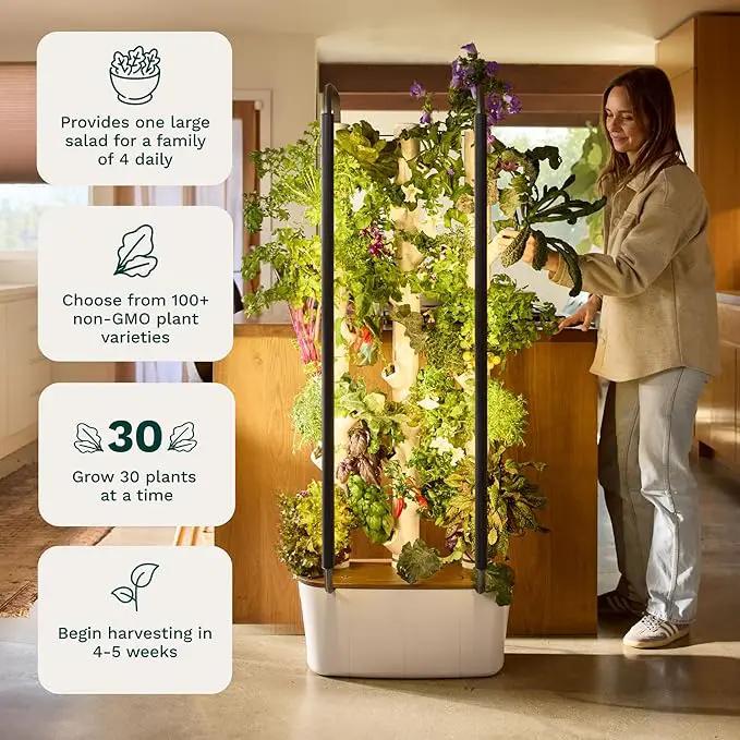 Gardyn 4.0 Hydroponics Growing System Kit & Vertical Garden Planter, 30 Non-GMO Indoor Plants Smart Garden, Herbs, Vegetables & LED Grow Lights for Indoor Gardening System by GreenHaven Gardens