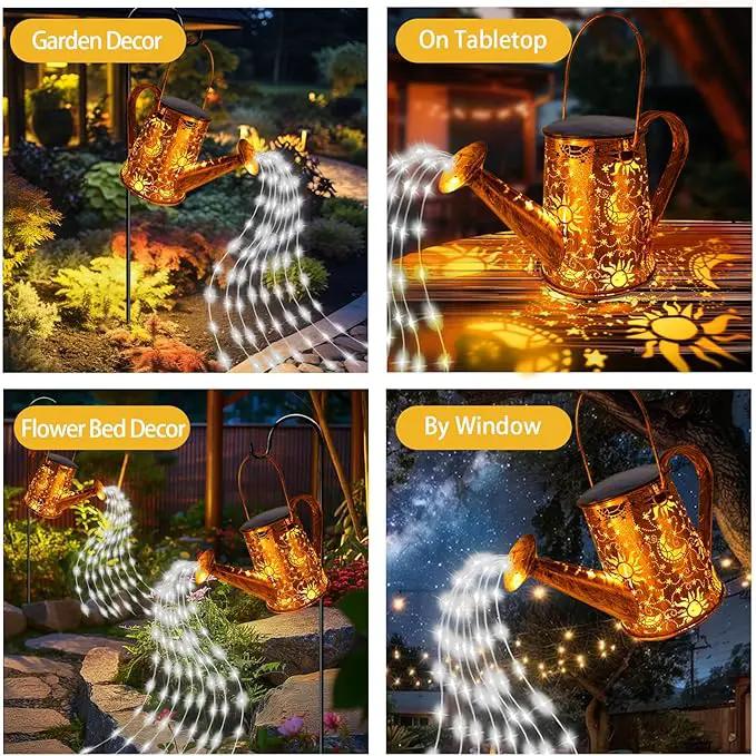 Solar Garden Lights Outdoor, Solar Watering Can Lights Garden Decor Gifts for Grandma Mom, Sun Moon Waterproof Hanging Lantern with String Lights, Yard Decoration for Patio Porch Lawn Backyard Pathway by GreenHaven Gardens