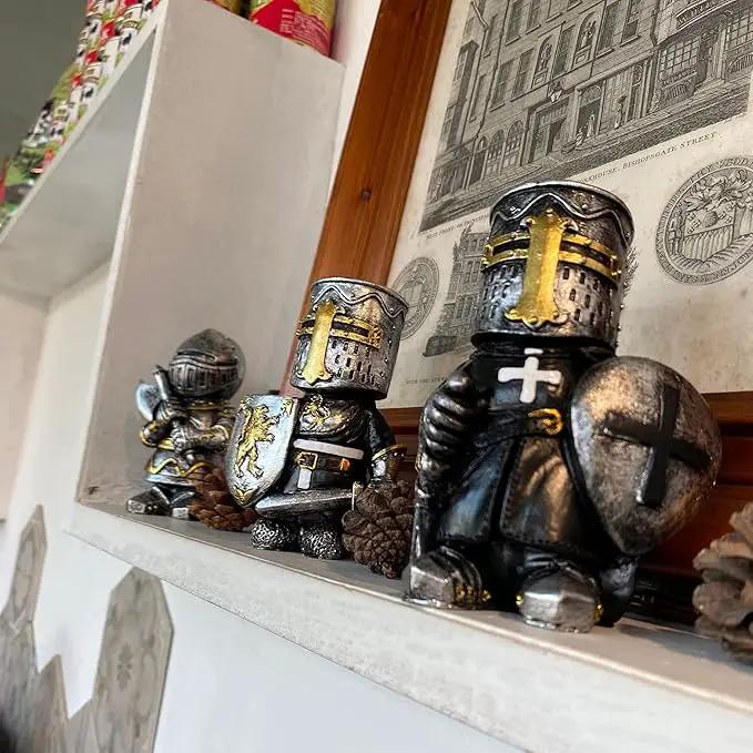 nezababy 8 PCS Knight Garden Gnomes Decorations Funny Medieval War Sculpture Army Guard Statue Outdoor Yard Lawn Decor Resin (8 Pcs Set) by GreenHaven Gardens