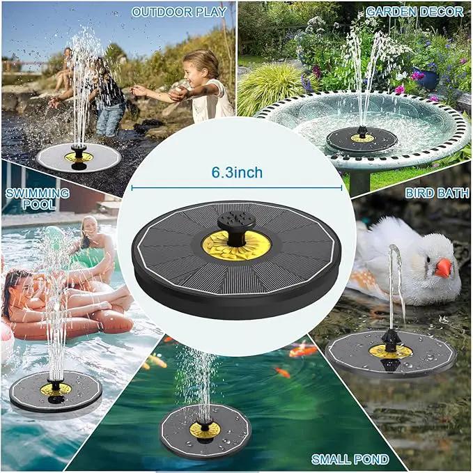 Solar Bird Bath Fountains,3.5W Glass Panel Solar Fountain Pump for Bird Bath No Battery,Solar Water Fountain Outdoor With 4 Fixed Pipes 7 Nozzles(Black) by GreenHaven Gardens