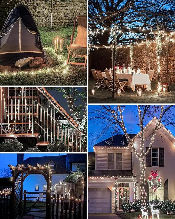 3 Pack Solar Fairy Lights for Outside Waterproof, 49FT/15M 150LED Solar String Light Outdoor 8 Modes Solar Twinkle Lights for Garden Yard Christmas Tree Wedding Party Decor, Cool White by GreenHaven Gardens