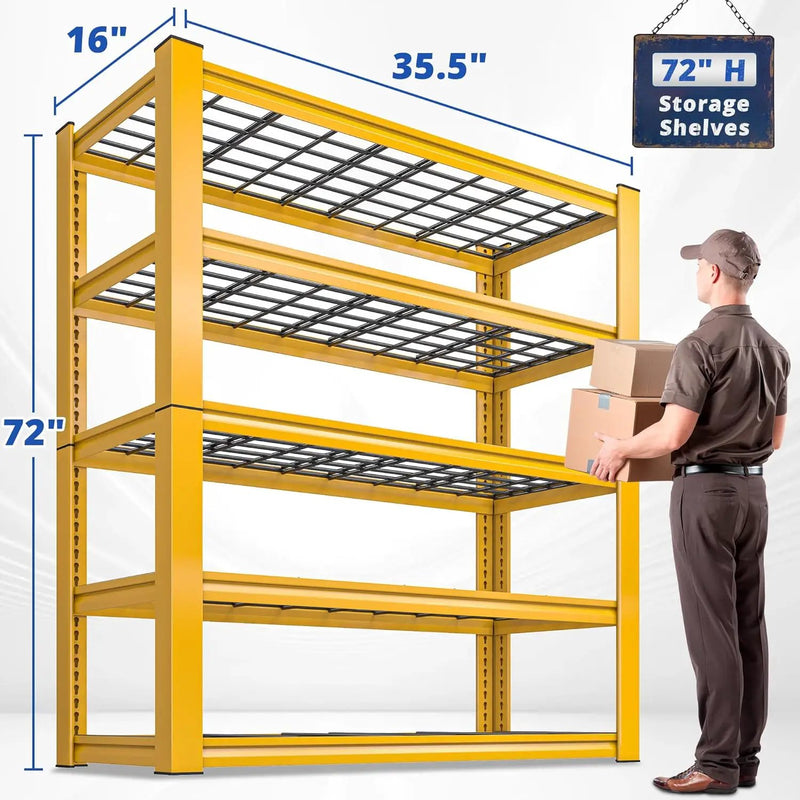 REIBII 72''H Garage Shelving 3010 LBS Storage Shelves Adjustable Metal Shelving 5 Tier Metal Shelves for Storage Industrial Shelf for Kitchen Pantry Warehouse Basement 72" HX35.5 WX16 D, 2 Pack by GreenHaven Gardens