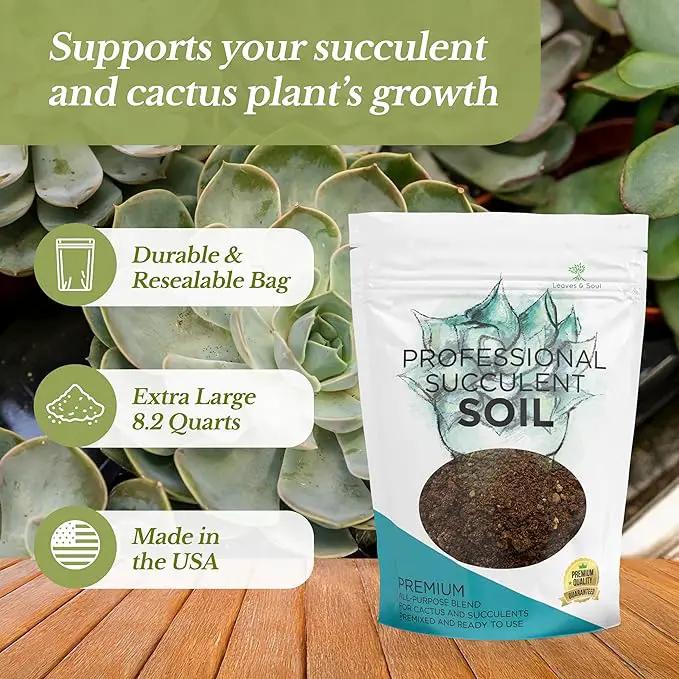 Extra Large 8.2 QT Bag Succulent Soil Premium All Purpose Blend | Pre-Mixed Ready to Use for Cactus and Succulents | Canadian Peat, Course Sand, Pinebark | Made in USA by GreenHaven Gardens