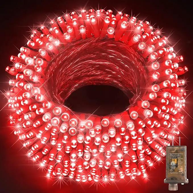 KNONEW 403ft 1000 LED String Lights Outdoor Christmas Lights 8 Modes & Timer Fairy Light Plug in Waterproof LED String Lights for Xmas Yard Tree Wedding Party Holiday Decorations (Red) by GreenHaven Gardens