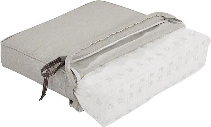 Classic Accessories Montlake Water-Resistant 21 x 20 x 4 Inch Patio Lounge Back Cushion, Heather Grey, Outdoor Loveseat Cushions by GreenHaven Gardens