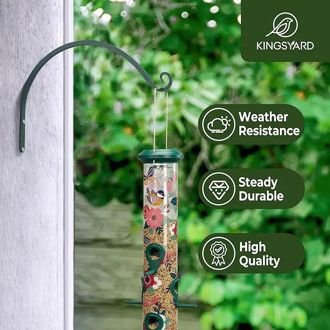 Kingsyard 2-Pack Wall Plant Hanger Outdoor - Heavy Duty Metal Hanging Bracket Hooks for Hanging Plant, Bird Feeders, Lanterns, Wind Chimes Outdoor & Indoor, 8-Inch/Green by GreenHaven Gardens