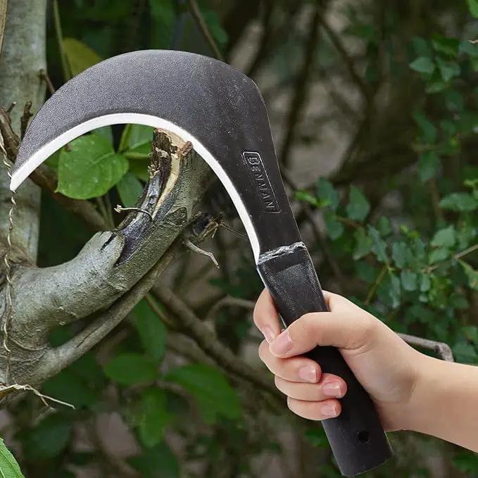 Kana Hoe 217 Japanese Garden Tool - Hand Hoe/Sickle is Perfect for Weeding and Cultivating. The Blade Edge is Very Sharp. (Beijing-025) by GreenHaven Gardens