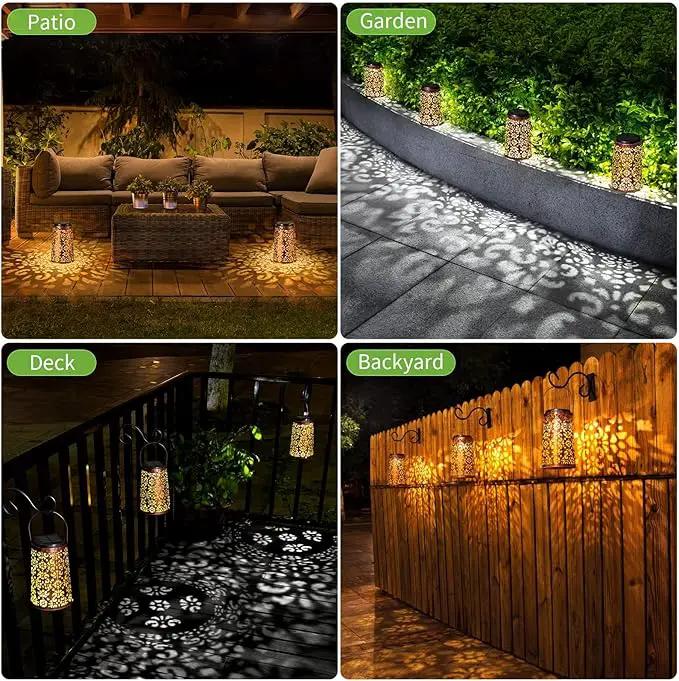 JSOT Solar Lanterns - Solar Lanterns Lights Outdoor Waterproof Gift for Women Mom Grandma, Metal Hanging Lights Decorative for Patio Garden Yard Backyard Porch Table Tree , Cool/Warm Light, 2 Pack by GreenHaven Gardens