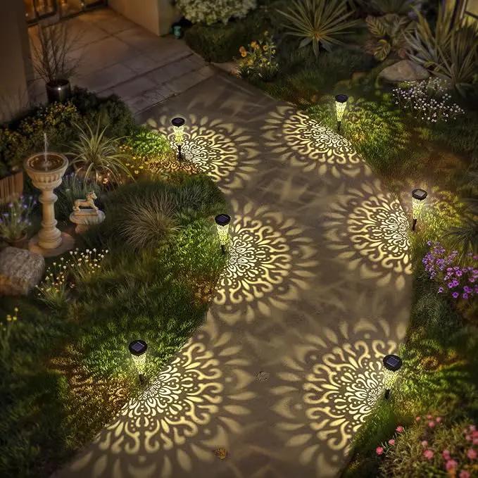 6 Pack Solar Lights Outdoor Garden Decorative Solar Pathway Lights Waterproof Plastic Outside Solar Path Landscape Lights Gardening Gifts for Women Mom Father Backyard Walkway Yard Decor by GreenHaven Gardens