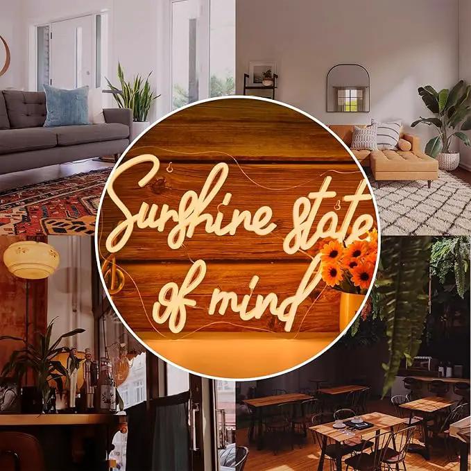 Sunshine State of Mind Neon Sign for Wall Decor,Neon Light Sign for Cafe Bar Kitchen Restaurant Coffee Dessert Shop Party by GreenHaven Gardens
