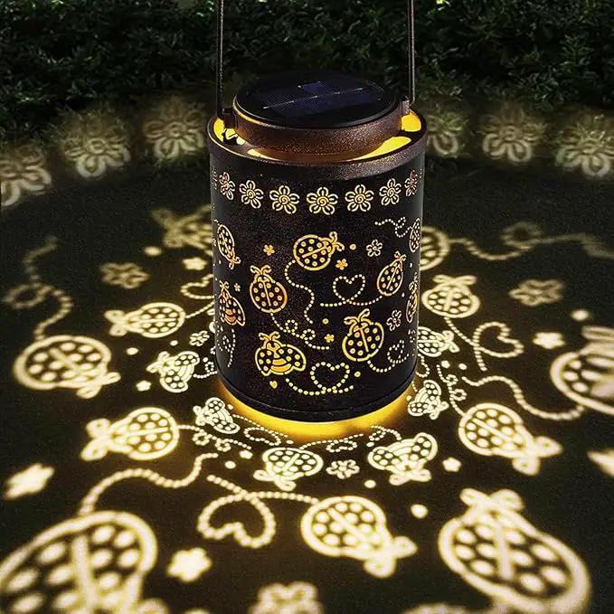 Solar Lanterns Outdoor Waterproof Ladybug Garden Decor, Hanging Metal Lights for Yard, Patio, Backyard, Porch, Fence, Ideal Gift for Women, Mom, Grandma, Birthday & Mother’s Day by GreenHaven Gardens