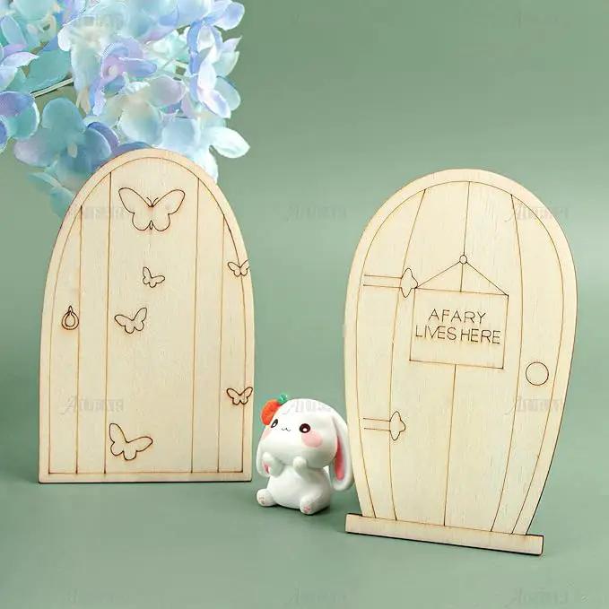AUEAR, 24 Pack Fairy Door Miniature Wooden Garden Doors Windows Unfinished Window Accessories Mini House DIY Craft for Wall Home Party Decoration (6 Styles) by GreenHaven Gardens