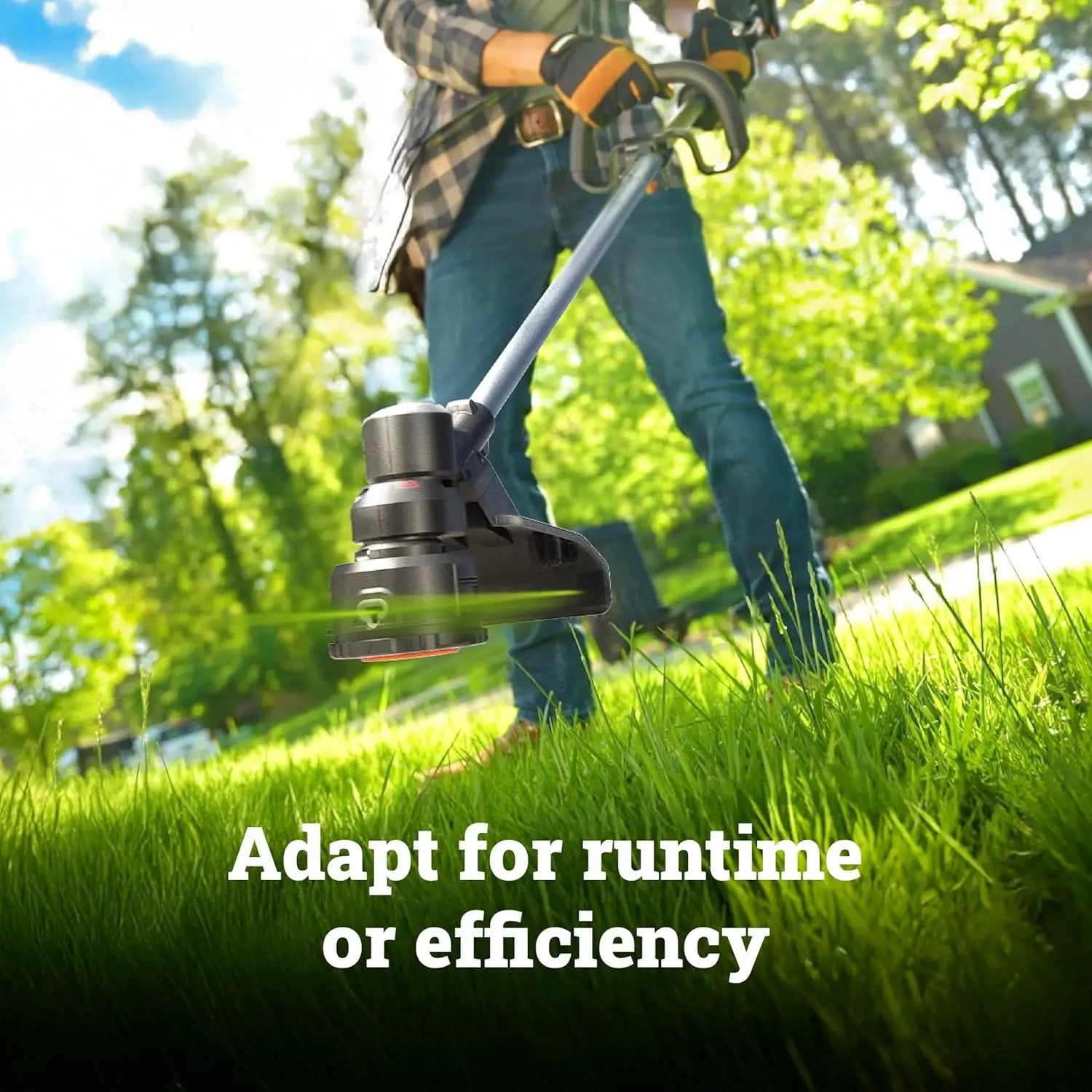WORX Cordless String Trimmer, 20V 13''-15'' Weed Wracker with Brushless Motor 2.0, 21 cc Gas Equivalent, Quick-Line Reloading, Tool Only by GreenHaven Gardens