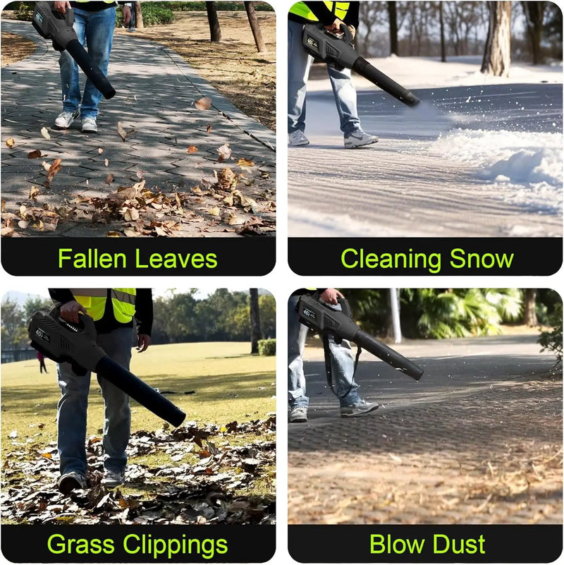 Leaf Blower Cordless with Battery - 40V Powerful Electric Leaf Blower, 600CFM &180MPH and Variable-Speed with 5.0Ah Battery and Charger for Lawn Care, Patio, Dust, Blowing Leaves (Grey) by GreenHaven Gardens