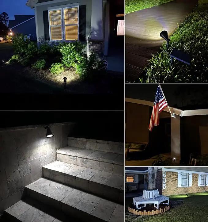 Solar Spot Light Outdoor, Waterproof Solar LED Landscape Lights Dusk to Dawn, 2-in-1 Solar Spotlight Solar Powered Accent Lights for Garden Porch Walkway Patio (4 Pack) by GreenHaven Gardens