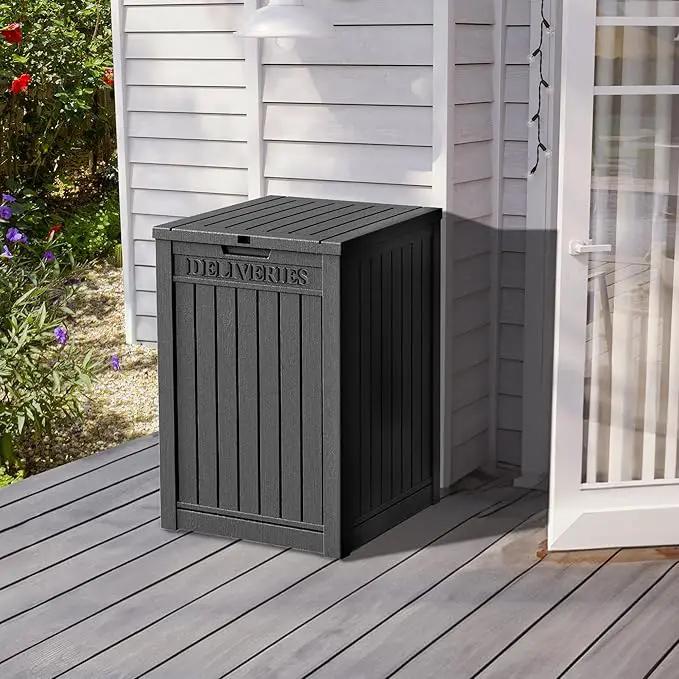 55 Gallon Outdoor Storage Box Waterproof Lockable Resin Deck Box Large, Patio Storage Bin for Pool Accessories Cushion Furniture, Garden Tools, UV-Resistant Outside Delivery Black by GreenHaven Gardens