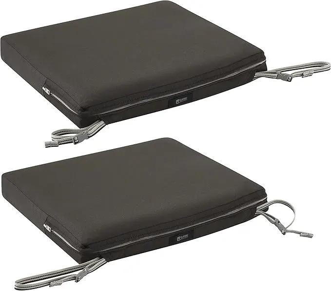 Classic Accessories Ravenna Water-Resistant 17 x 15 x 2 Inch Patio Seat Cushion, Espresso by GreenHaven Gardens