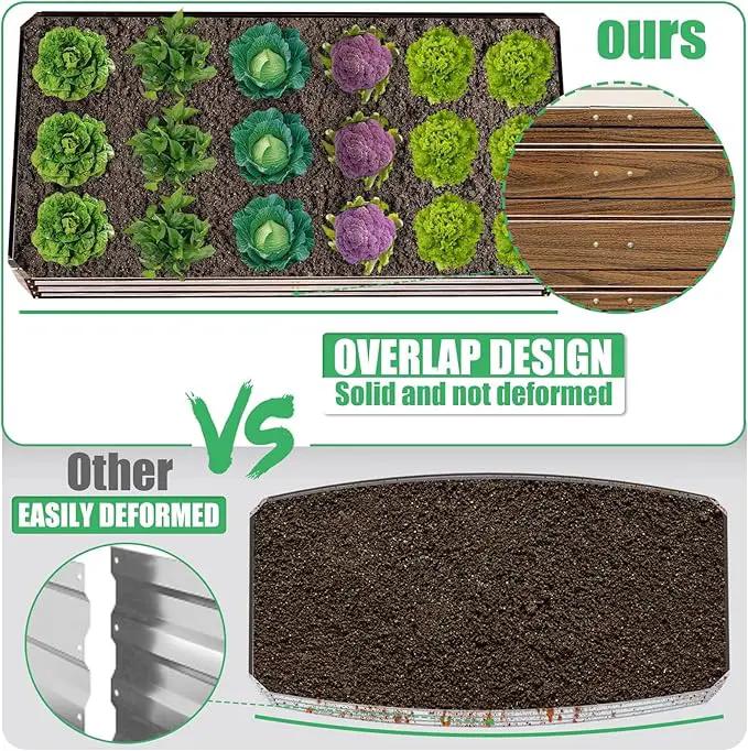 SnugNiture Galvanized Raised Garden Bed 4x4x1FT Outdoor Large Metal Planter Box Steel Kit for Planting Vegetables, Flowers by GreenHaven Gardens