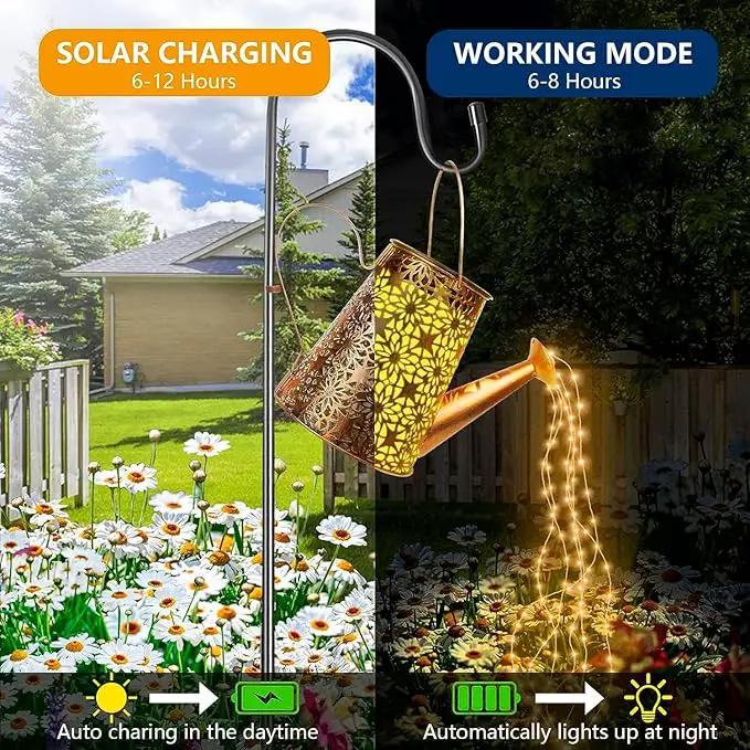 Forlivese 2PCS Solar Watering Can with Lights, Solar Lights Outdoor Decorations with Hanging Solar Garden Lights with Bracket Waterproof Watering Can Landscape Light for Patio Gardening Pathway 36LED by GreenHaven Gardens