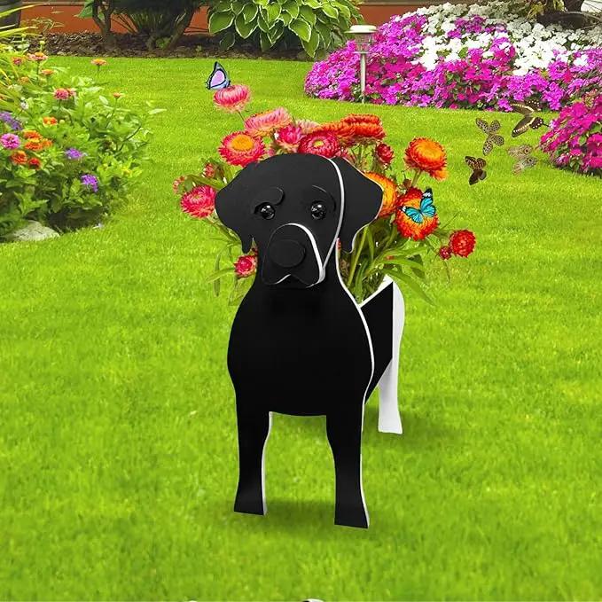 Black Labrador Dog Planter Plant Pots,Cute Garden Dog Flower Planter,Large Dog Planters Birthday Gifts for Women,Office,Indoor/Outdoor Decor(9.84 * 7.87 * 17in) by GreenHaven Gardens