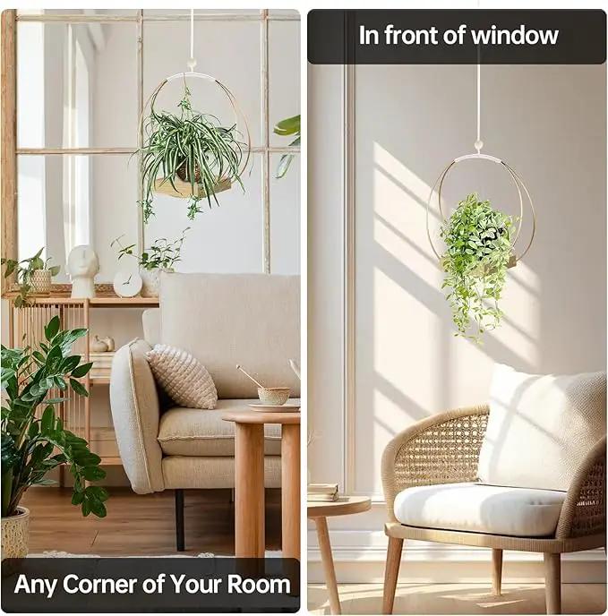 Hanging Planters for Indoor Plants - Plant Hanger Outdoor, Metal Plant Hanger Mid Century Boho Macrame, Hanging Wall Ceiling Window, Gift for Mom, Plant Lovers, Housewarming by GreenHaven Gardens