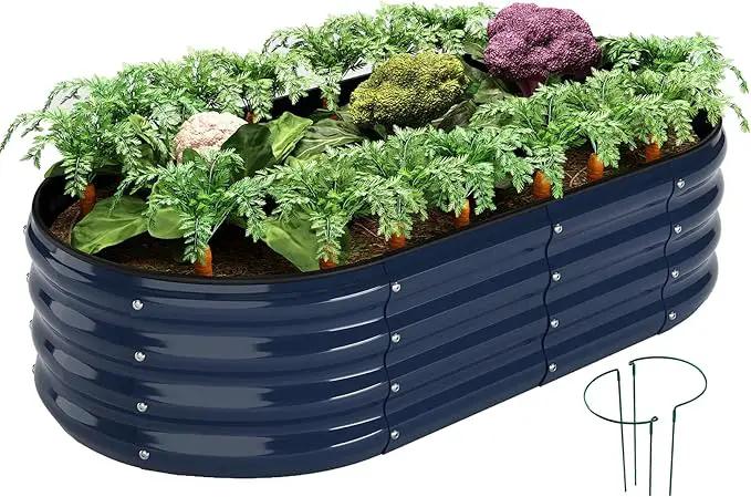 Raised Garden Beds Outdoor Galvanized Planter Raised Garden Bed 4x2x1ft Flower Garden Bed by GreenHaven Gardens