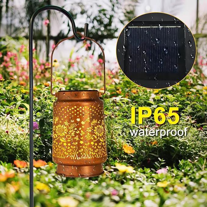 Solar Lanterns Outdoor Garden Decor, Gifts for Women, Mom, Grandma, Birthday, Thanksgiving, Decorative Waterproof Hanging Metal LED Light for Yard, Patio, Lawn, Landscape, Backyard (Sunflower) by GreenHaven Gardens
