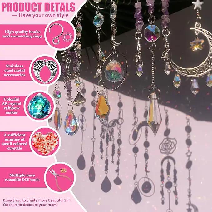 10 Sets DIY Suncatcher Kits 500PCS Valentine's Day Suncatchers Craft Kits Heart Suncatcher Ornaments DIY Sun Catchers Kit for Adults Valentine's Day Home Wedding Garden Decor Favors Gift (Love shape) by GreenHaven Gardens