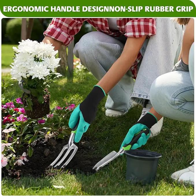 Garden Tools, 8-Piece Garden Tool Set with Non-Slip Ergonomic Handles, Lightweight Aluminum Alloy Rust-Proof Durable Gardening Hand Tools, Ideal Gardening Tools Gifts for Women and Men by GreenHaven Gardens