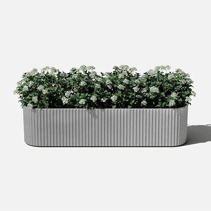 Veradek Demi Series Window Box Planter - Long Planter Box for Windowsill/Balcony | Durable Plastic-Stone Composite Material | Modern Décor for Flowers/Herbs by GreenHaven Gardens