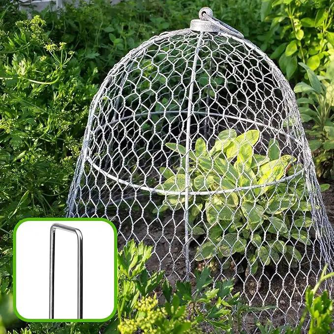 Cool Area 50PCS 6 Inches 11 Gauge Garden Stakes, Landscape Staples, Ground Stakes, Yard Stakes, U-Shaped Garden Staples for Securing Landscape Fabrics,Irrigation Pipes, Weed Barrier Fabric, Fences by GreenHaven Gardens
