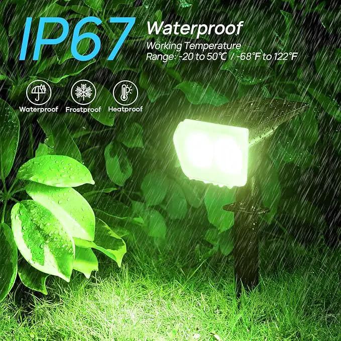 Consciot Solar Spot Lights Outdoor, 30 LED Waterproof Color Changing Solar Spotlight, 2 in 1 Adjustable Wall Lights, 10 Colors, Dusk-to-Dawn Solar Landscape Spotlights for Garden Yard Walkway, 4 Pack by GreenHaven Gardens
