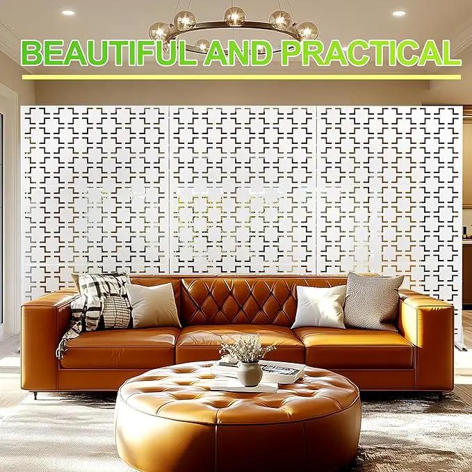 Outdoor Privacy Screen,72" H×47" W Metal Privacy Screen, Freestanding Privacy Fence Panels for Patio