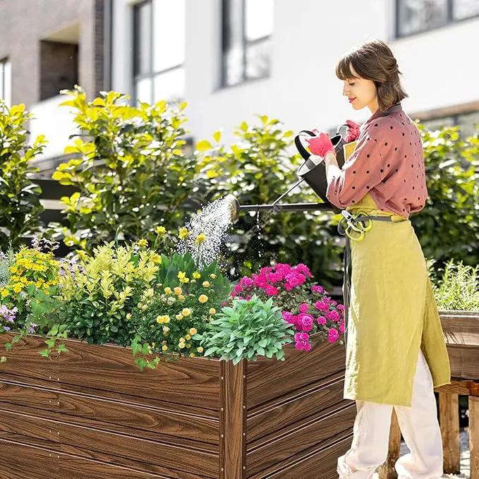 SnugNiture 2 Pcs 4x2x2FT Raised Garden Bed Galvanized Planter Garden Boxes Outdoor, Deep Root Planter Raised Bed for Vegetables Flowers Herbs,Brown by GreenHaven Gardens