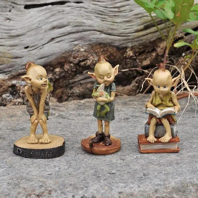 Top Collection Miniature Fairy Garden and Terrarium Statue, Garden Pixie Elf Hugging Frog by GreenHaven Gardens