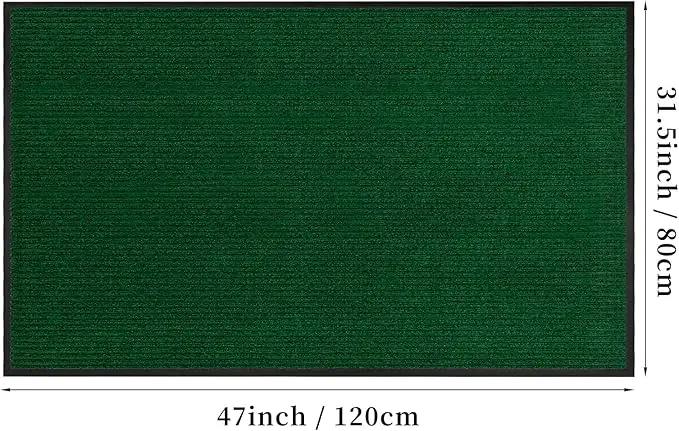 Profile Rubber Door Mat, 47x31inch, Heavy Duty, Entrance Doormat, Indoor and Outdoor, Waterproof, Easy Clean Shoe Scraper, Home Rug Welcome Mats for Entryway, Patio, Porch, Green by GreenHaven Gardens