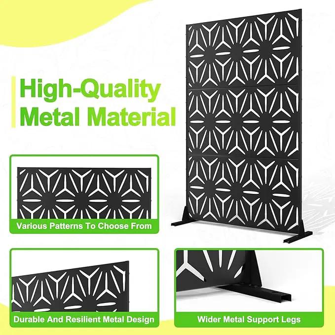 Outdoor Privacy Screen,72" H×47" W Metal Privacy Screen, Freestanding Privacy Fence Panels for Patio by GreenHaven Gardens