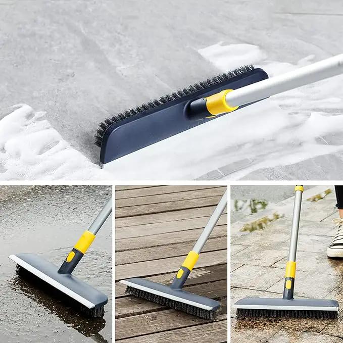 Yocada Floor Scrub Brush Telescopic Handle 2 in 1 Scrape Brush Stiff Bristle Shower Scrubber for Cleaning Patio Bathroom Garage Kitchen Wall Deck Tub Tile 55.9 inch Tall by GreenHaven Gardens