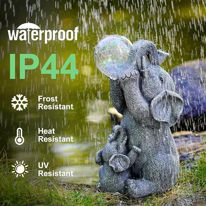 Solar Elephants Outdoor Garden Statues: Outside Decor with Lights Clearance for Yard Art Lawn Ornaments Porch Patio Balcony Home House - Birthday Gifts for Grandma Mom Women by GreenHaven Gardens