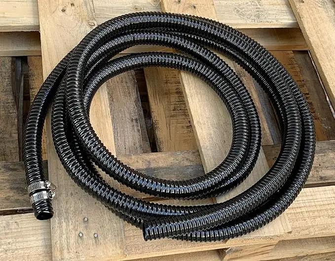 Pond Tubing 1 1/2 inch Id Black Plastic Corrugated Water Hose Strong Flexible Sump Pump Drain Hose 20Ft by GreenHaven Gardens