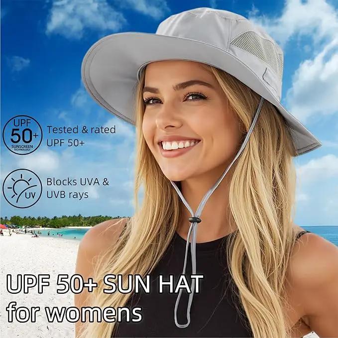 Connectyle Women's UPF 50+ Sun Hat UV Protection Wide Brim Bucket Hat Summer Beach Hats Fishing Hiking Outdoor Safari Hats by GreenHaven Gardens