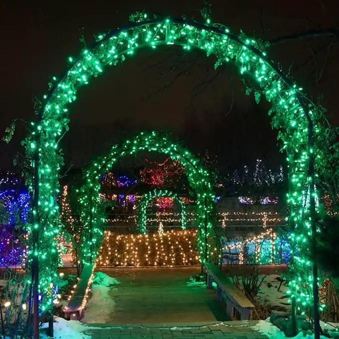 QITONG 4 Pack Green Solar Fairy Lights, Each 33ft 100 LED String Lights Outdoor Waterproof, 8 Modes Green Solar Light by GreenHaven Gardens