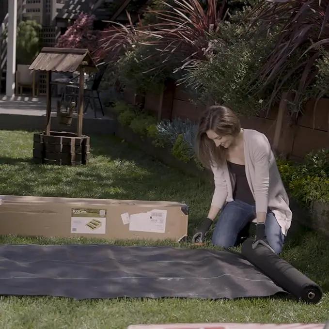 ECOgardener Premium Landscape Fabric, 4ft x 50ft Pro Garden Weed Barrier - Durable & Heavy Duty Weed Block Gardening Mat, Easy Setup by GreenHaven Gardens