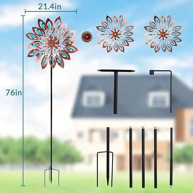 Wind Spinners for Outdoor Yard Decor, 360 Degrees Swivel Large Outdoor Metal Wind Spinner, 76" Wind Sculptures Garden Decor for Patio Lawn Yard by GreenHaven Gardens